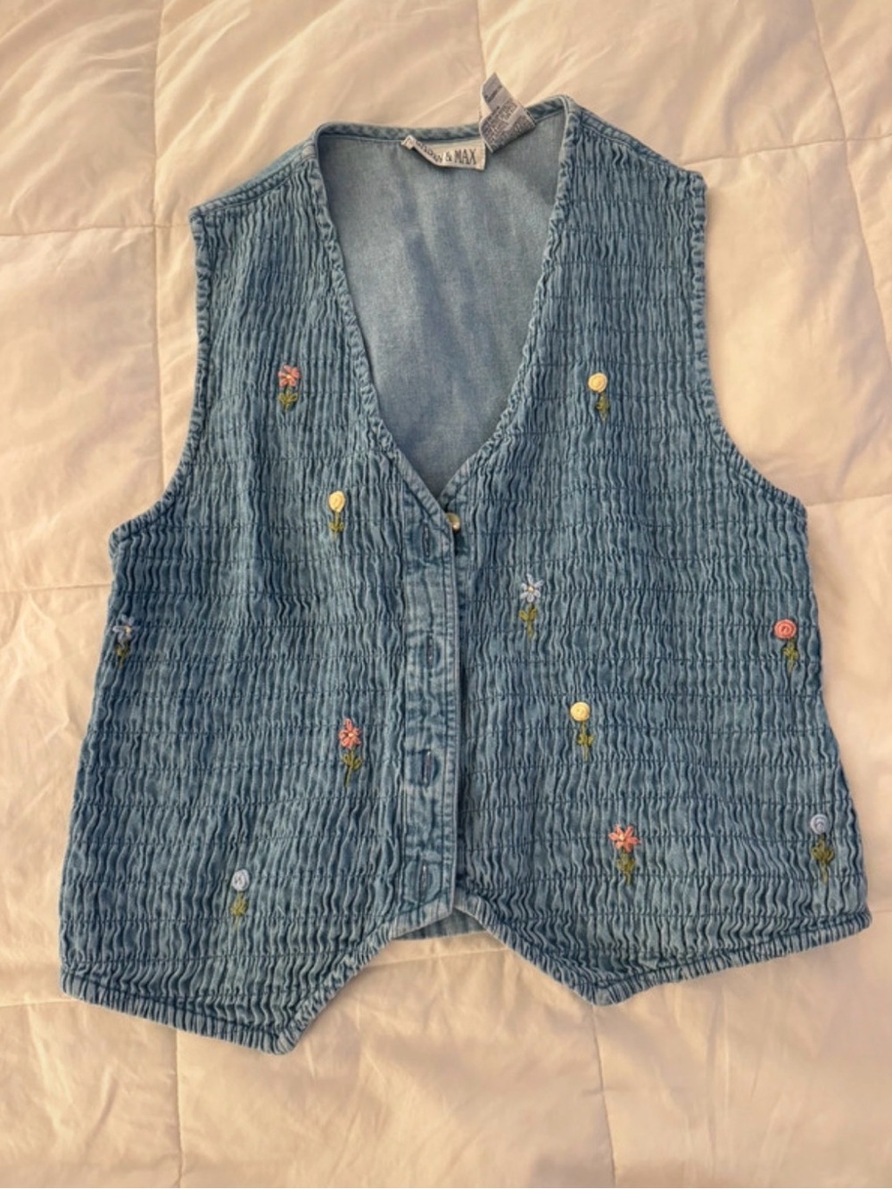 Light Blue Embroidered Vest